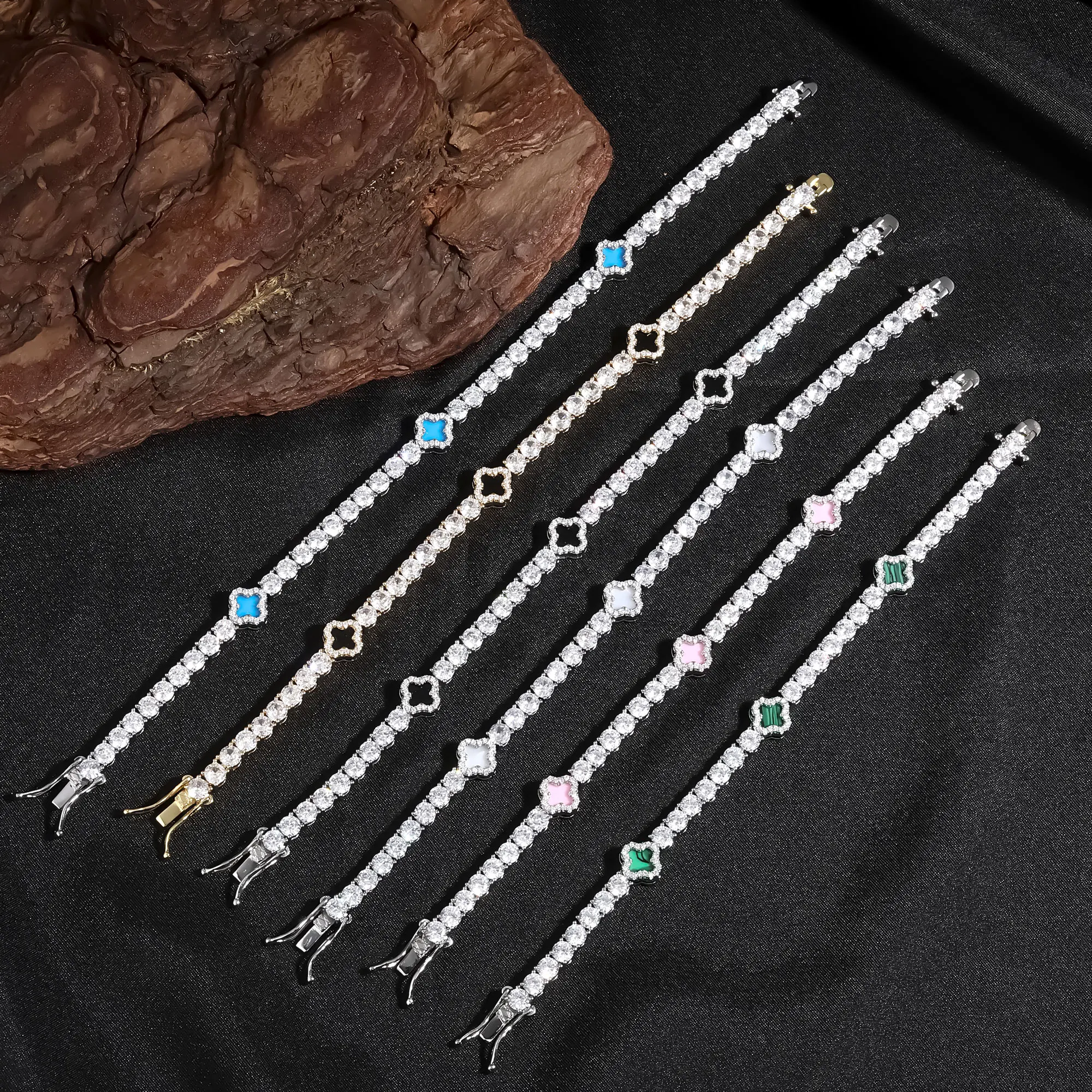 Women Tennis Chain Bracelet Iced Out Cubic Zirconia Fashion Lady's Women's Jewelry Micor Paved Choker Anklet Bangl For Gift