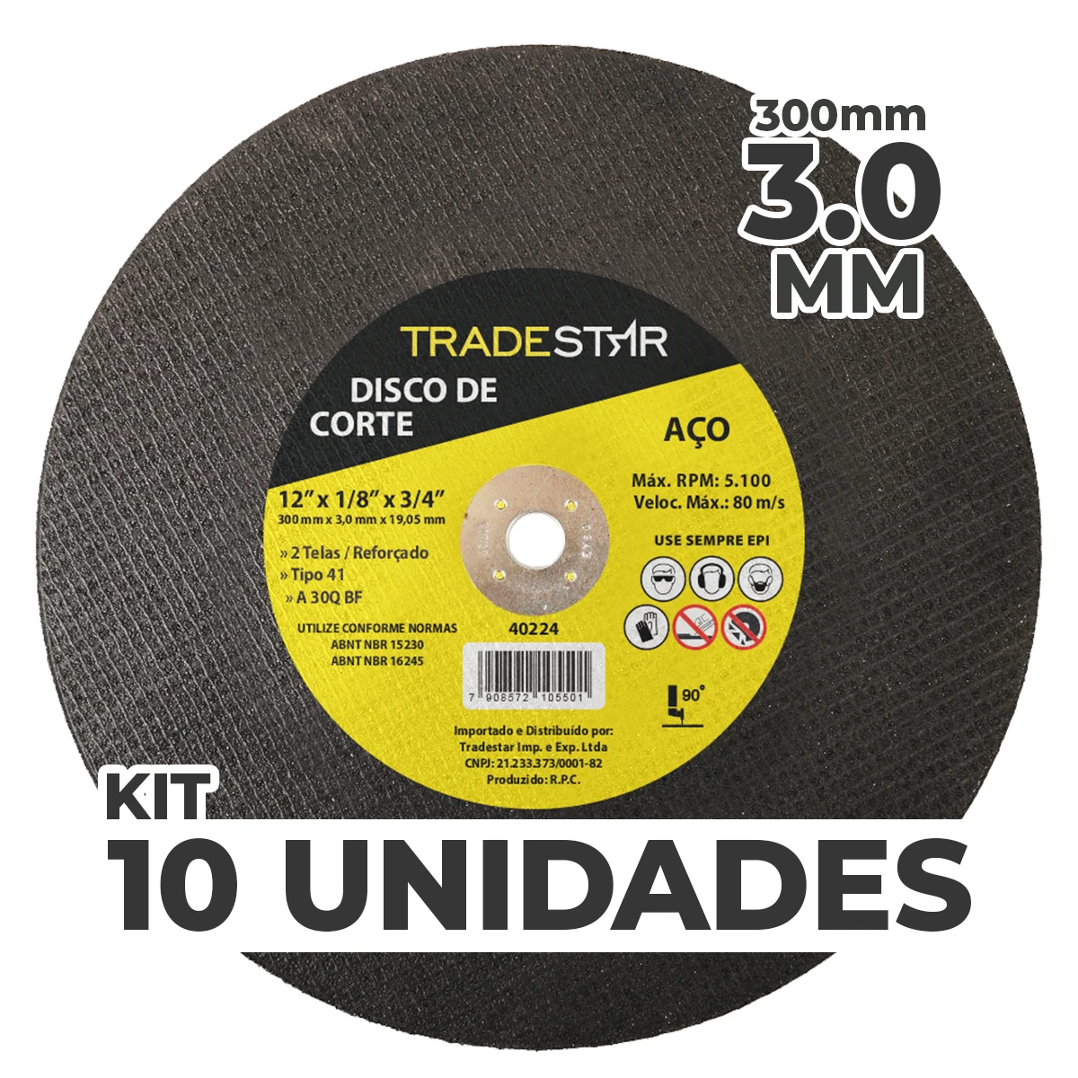 Kit C/10 Metal Cutting Disc 12 