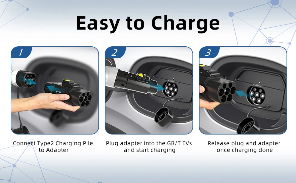 EVqiaoyi Typ2 auf GB/T EV-Adapter 32A 7KW/22KW von IEC 62196-2 Stapel auf GB/T EV-Ladekonverter für chinesische Standardautos – Detail 5