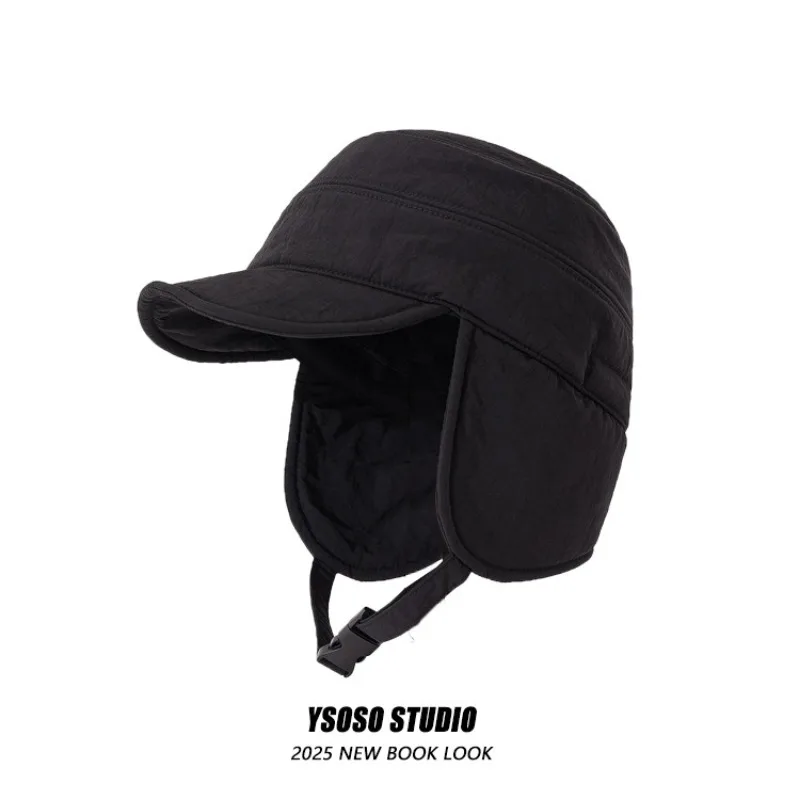 Unisex Autumn Winter Rainproof Warm Fleece Lined Riding Ear Flap Cap Windproof Cold Hat