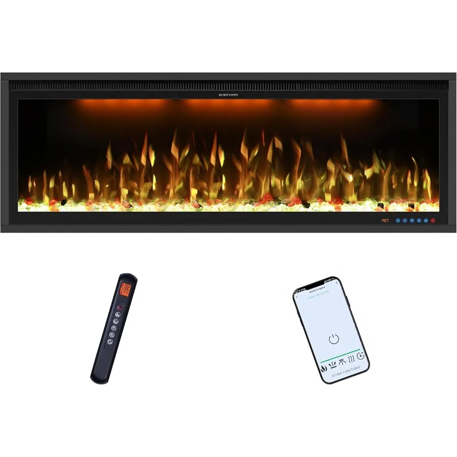 

48 интеллектуальных электрических камина. Тонкий камин с управлением через приложение. Сенсорная панель с дистанционным управлением. 13, регулируемый цвет пламени. 13 топливов.