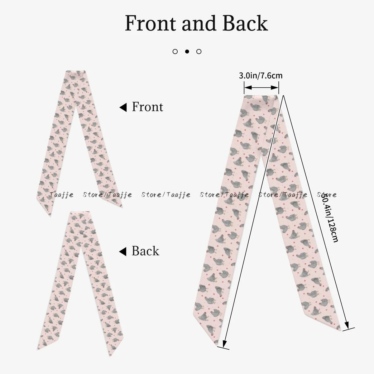 Speckled Hens Chicken Illustration Simulation Silk Long Scarf Women Shawl Wrap Soft Satin Scarf Bandana Female Neckerchief