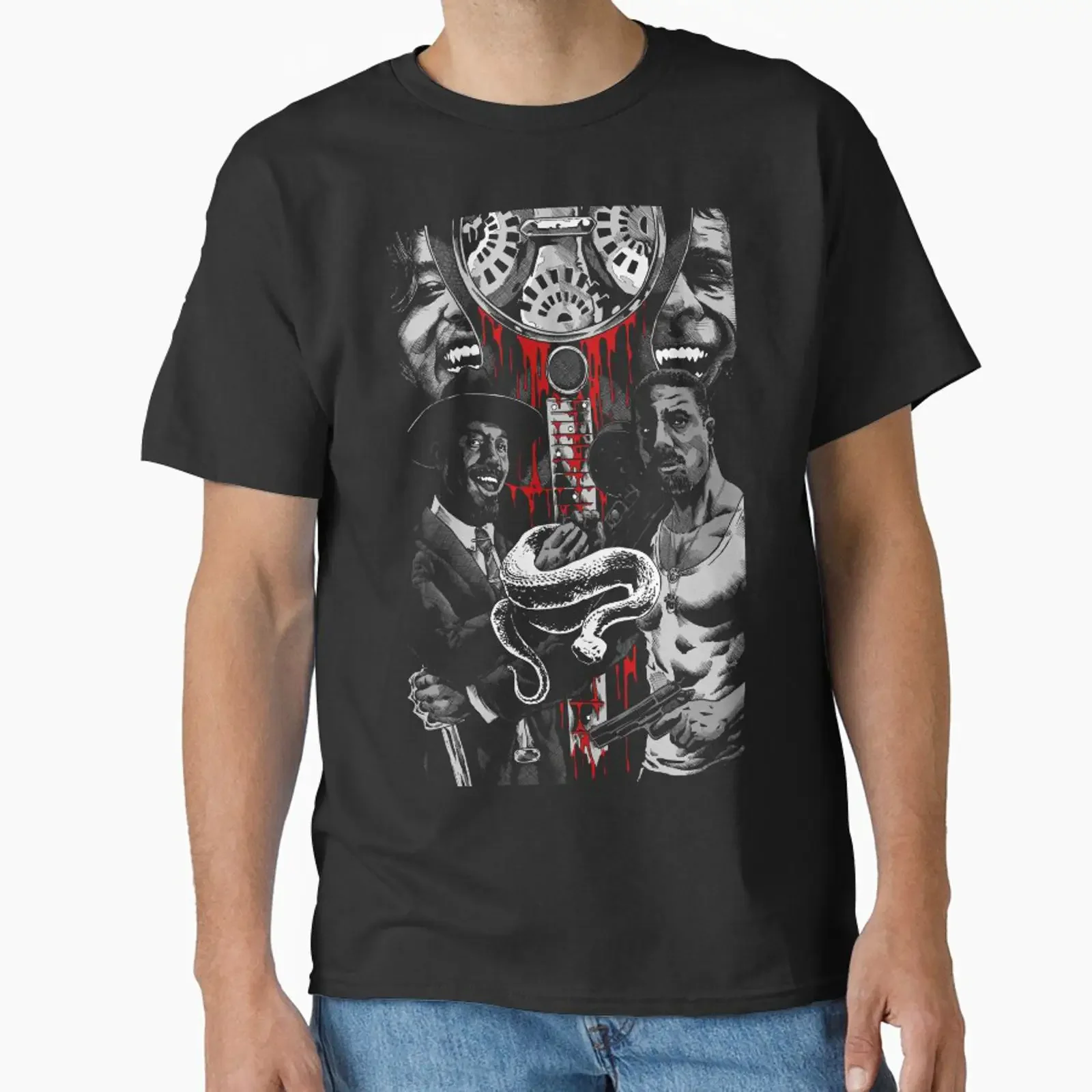 Sinners smoke stack twins smokestack vampire horror movie guitar blues Classic T Shirt vintage Washed Versatile Stretched