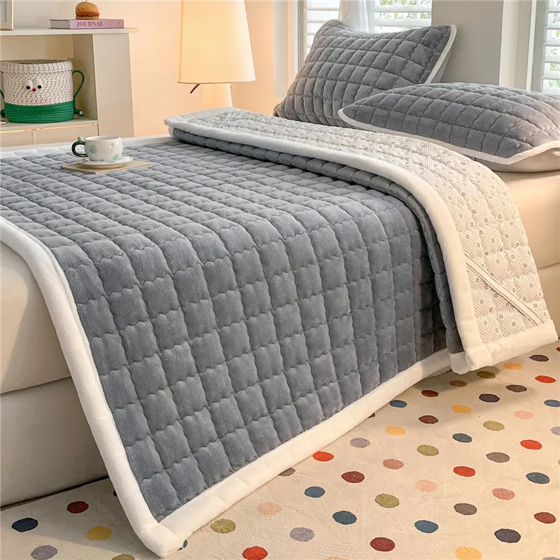 1pc Thicken Bed Linen Soft Velvet Mattress Topper for Winter Warm Bedsheet Quilted Bed Mat Cover 매트리스 토퍼 (No Pillowcase)