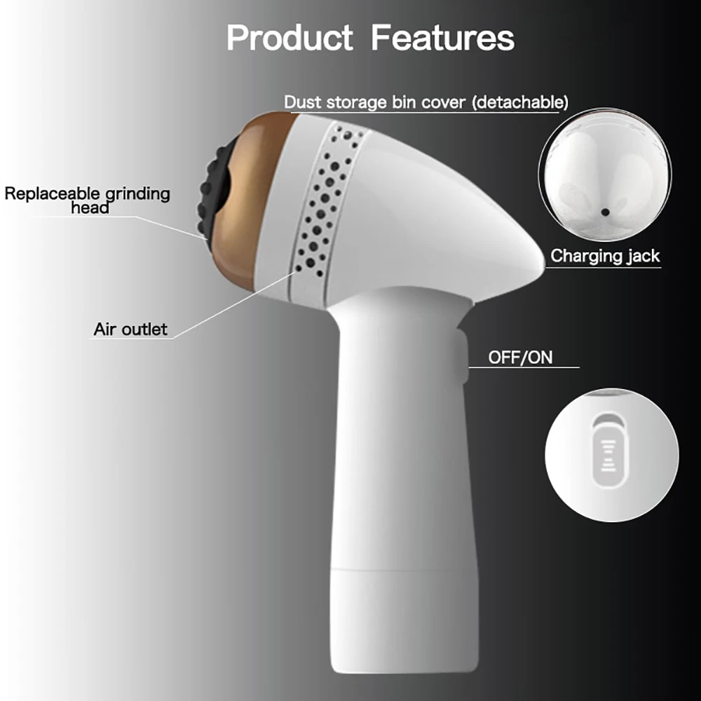 مفرمة قدم كهربائية مزيل مسامير القدم مع 3 أطراف رأس بديلة لتنظيف القدمين لتنظيف الباديكير الجاف والمتشقق