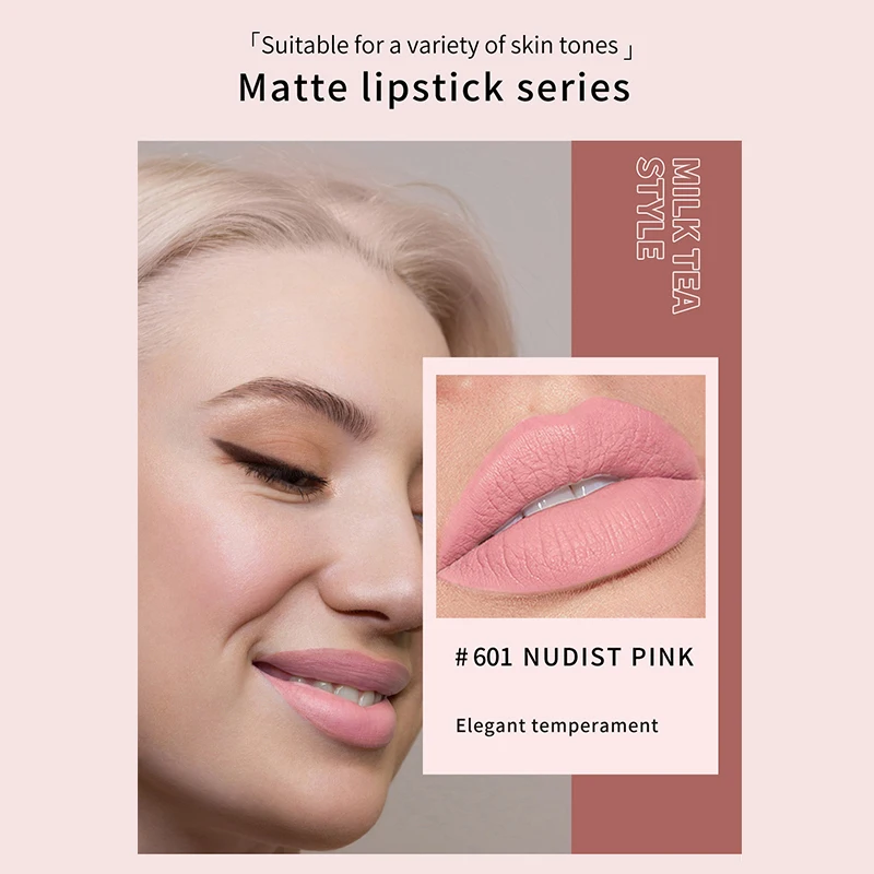 12 Farbe matt Eiswürfel Lippenstift matt nackt Lippenstift Samt Lippen Make-up Kosmetik langlebig wasserdicht beliebte Frauen Geschenk