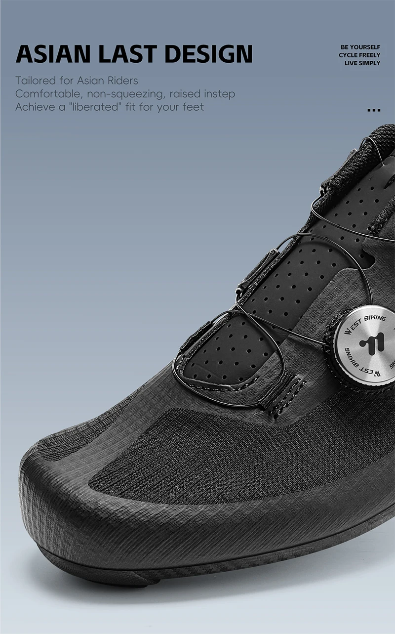 WEST BIKING Herren-Rennradschuhe mit Carbonfaser-Sohle, Dual-Dial-Renn-Sneaker, leichte, atmungsaktive Fahrradschuhe für SPD SL – Detail 14