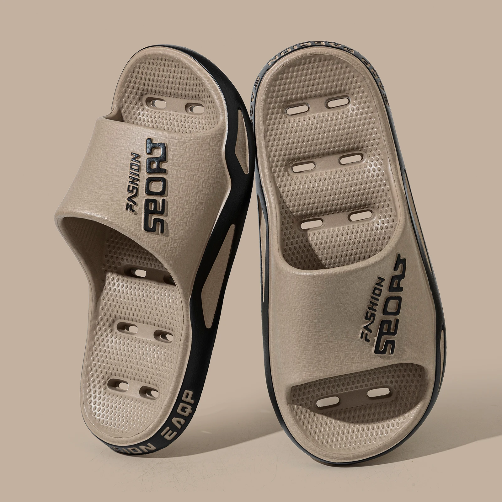 Indoor Leisure Flat Men's Comfortable Cool Bedroom Slippers Summer Beach Simple Anti Slip Couple Fashionable Open Toe Home Shoes