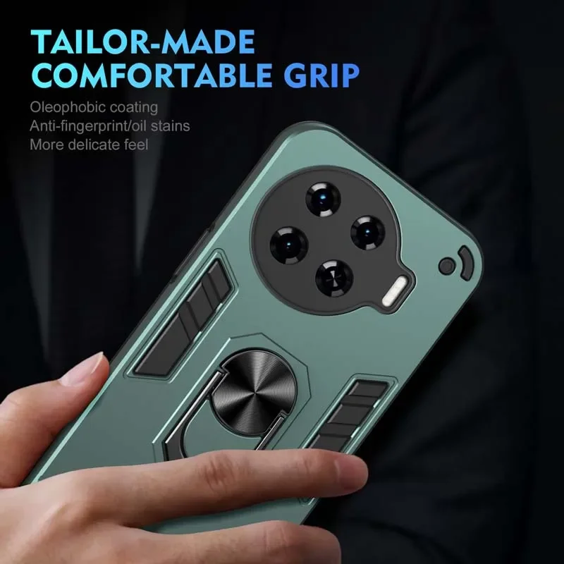 Solid Color 360 Warrior Stand Phone Case for TECNO SPARK 20 PRO PLUS CAMON 20 PRO POVA NEO 3 SPARK 10 POP6 PRO CAMON