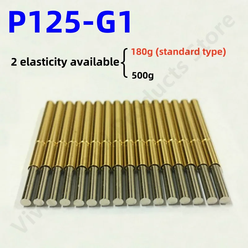 

20/100PCS P125-G1 Spring Test Probe Pogo Pin Spring Test Pin 33.35mm Needle Dia 2.02mm Test Probe Flat Head Dia 1.70mm P125-G