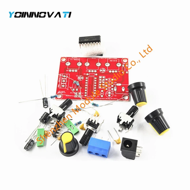 1Hz -1MHz XR2206 Function Signal Generator DIY Kit Sine/Triangle/Square Output Signal Generator Adjustable Frequency Amplitude