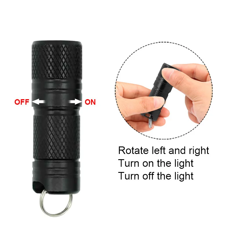 Ultra Bright Mini Keychain Flashlights Aluminum Alloy Small Lantern White Light Rechargeable Waterproof Pocket Torch for Camping