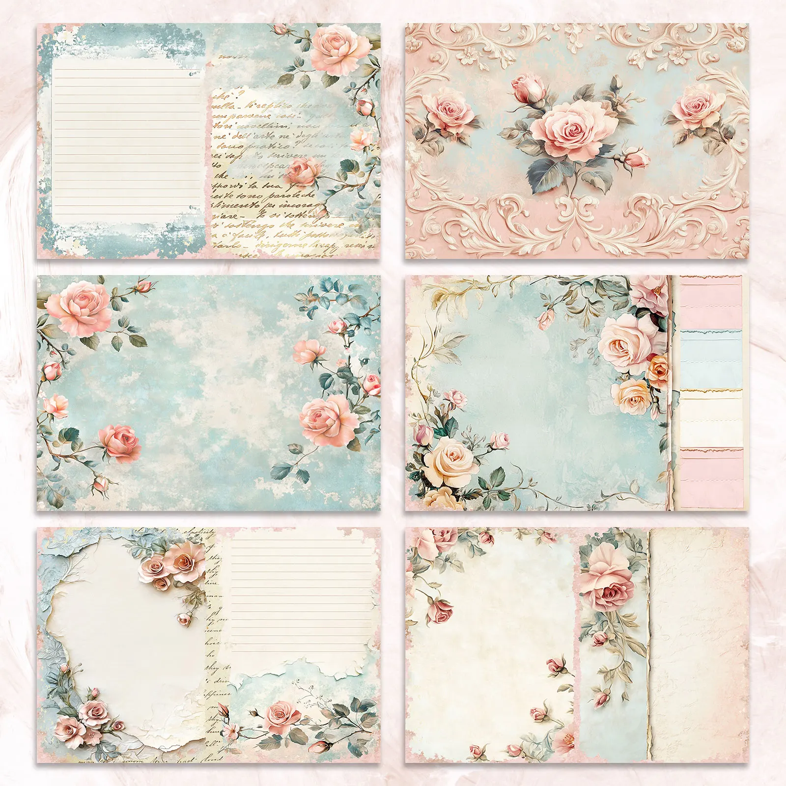 36 ورقة مقاس A5 (إطار ورق رسالة زهرة الإلهة) لقطة ورق رقيق لمذكرات الرصاصة، ومجلة غير المرغوب فيها، وخلفية بطاقة المعايدة