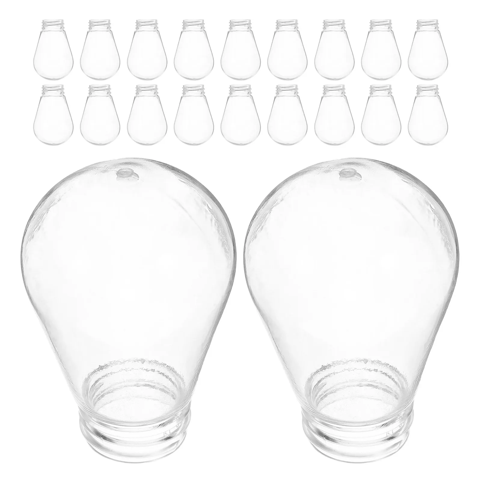 

20 шт. прозрачных защитных колпаков для лампочек - прозрачные пластиковые плафоны E27 для гирлянд, подвесных светильников, напольных ламп, замена