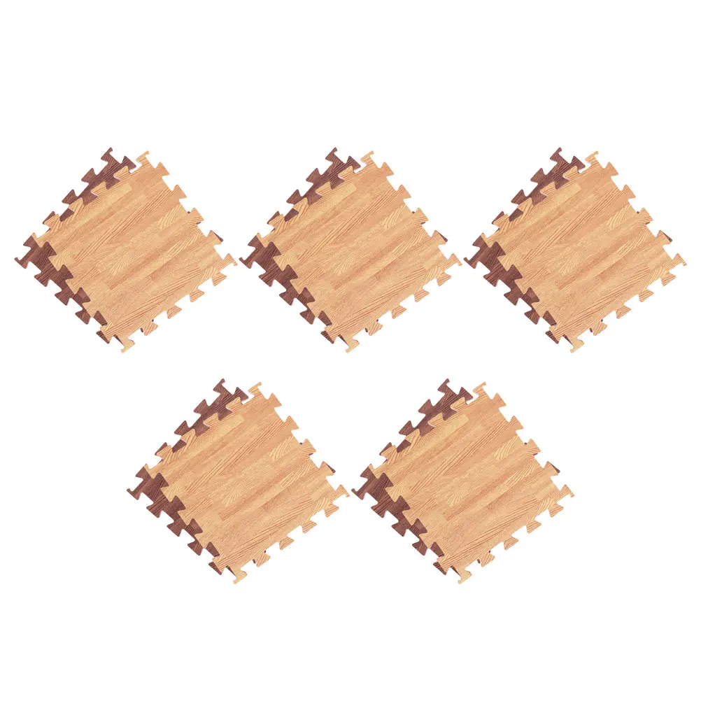 

10 Pcs Foam Floor Mat Eva Tiles Carpet Wood Grain Mats Drainage Interlocking Flooring Baby