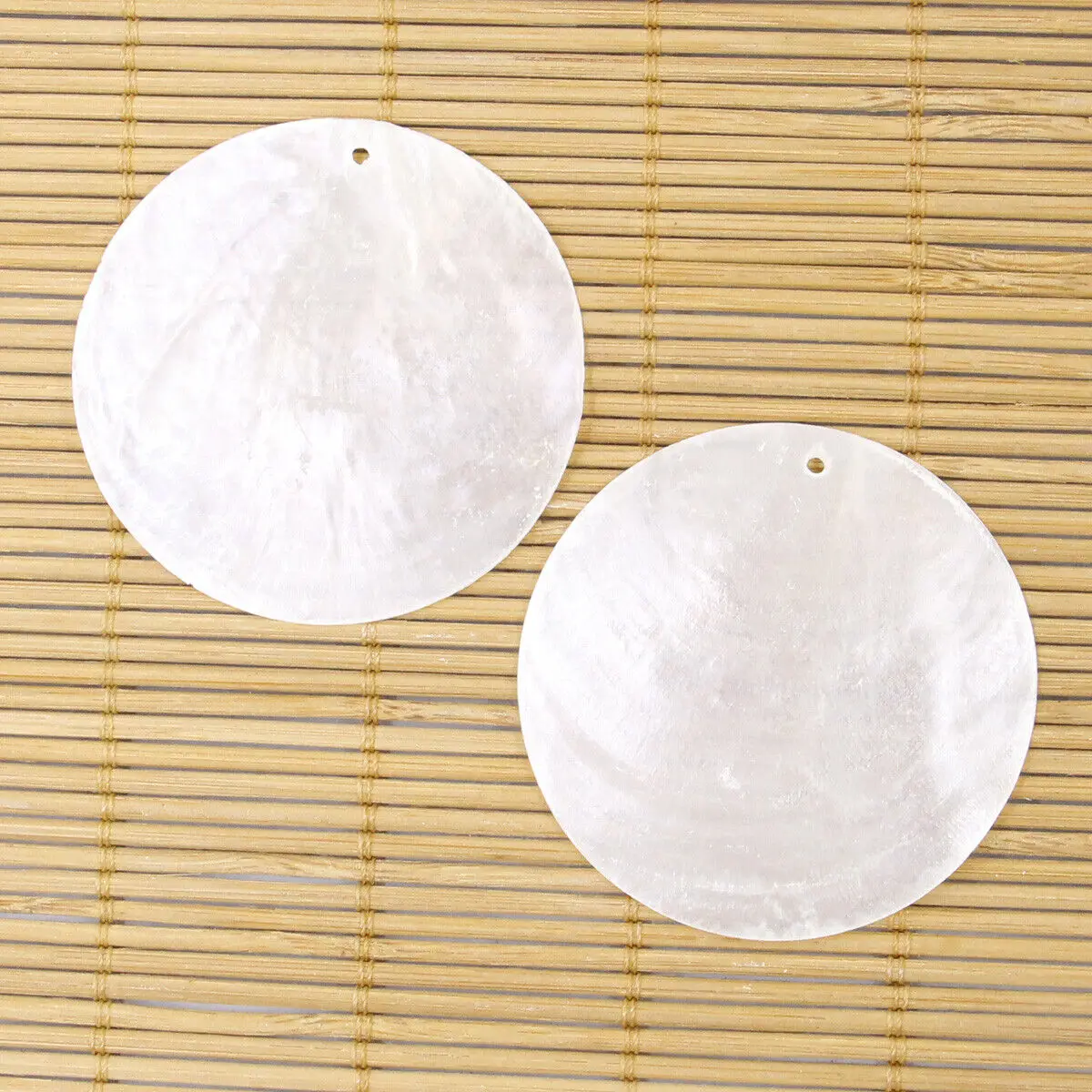 10PCS 50mm Natural Translucent Coin Shell Charms Pendants Wind Bell Chimes DIY Select