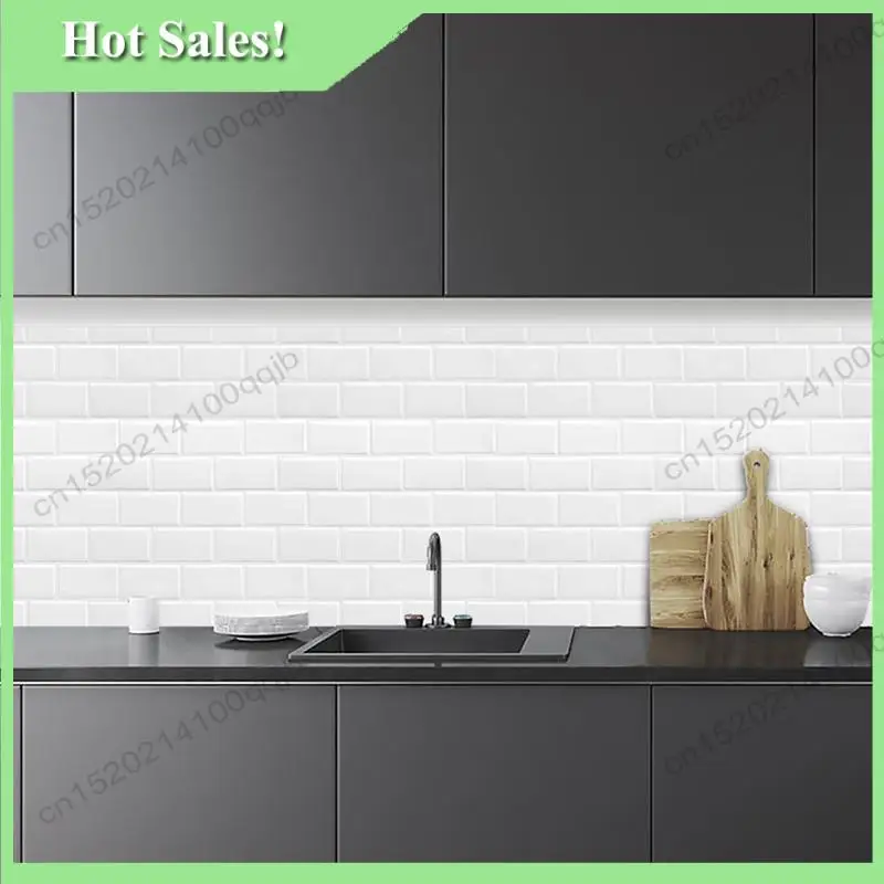-FDDT For Kitchen Bathroom Laundry Room Backsplash Wallpaper 3D Texture Tile Sticker Enhanced Backing Adhesion Thicker Design