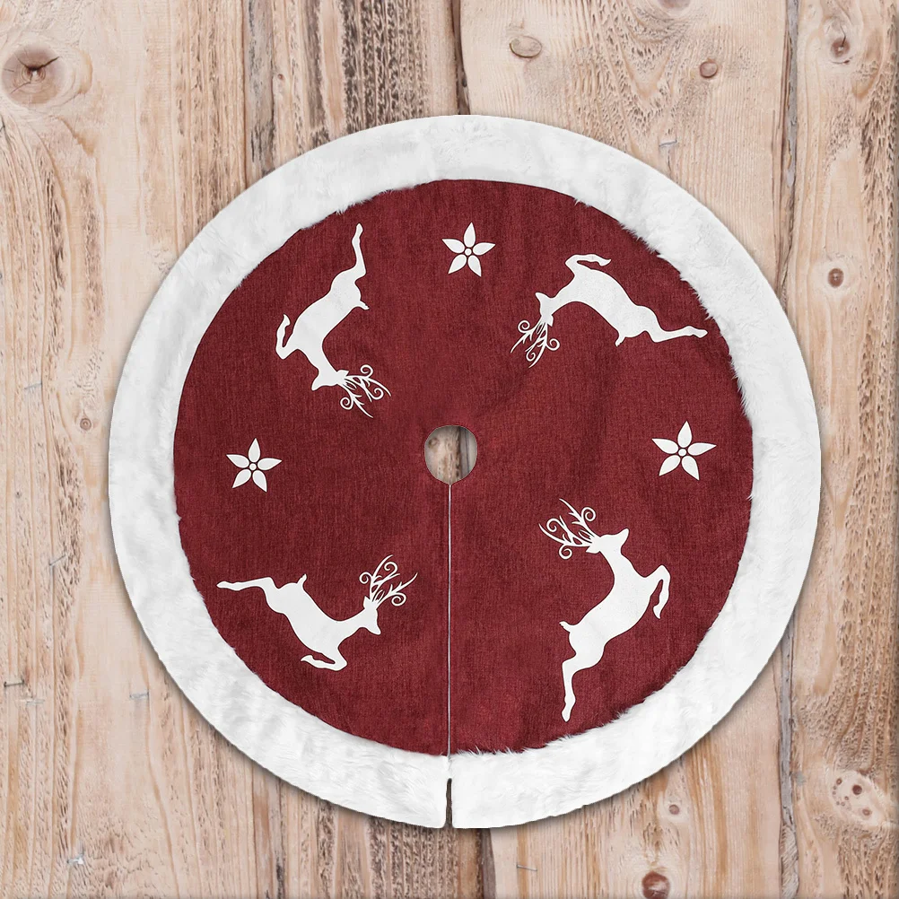 

1Pcs Christmas Tree Skirt Material Soft Floor Protector Xmas Tree Base Cover Holiday Decoration Party Mat Festival