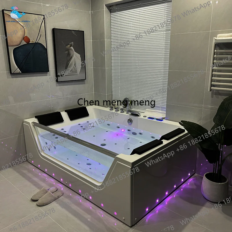 Factory Sell Luxury Freestanding Whirlpool Bath  Soaking 2 Person Hot Tub Custom Massage Bathtub With Spa