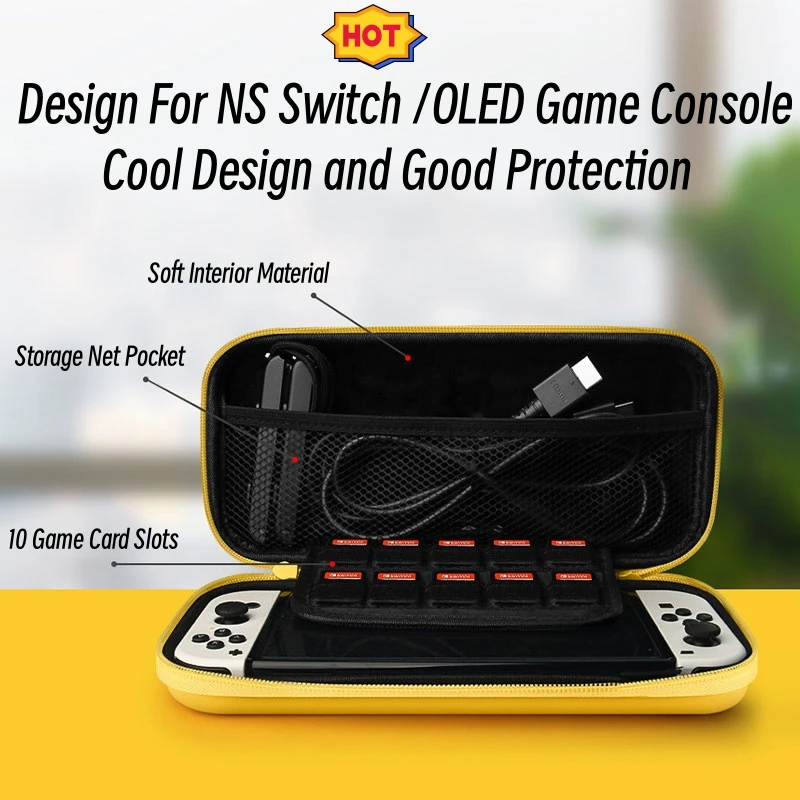 Large Capacity Handheld Carrying Bag For Switch OLED Protective Storage Bag For NS Game Console 3D Pattern Design Travel Handbag