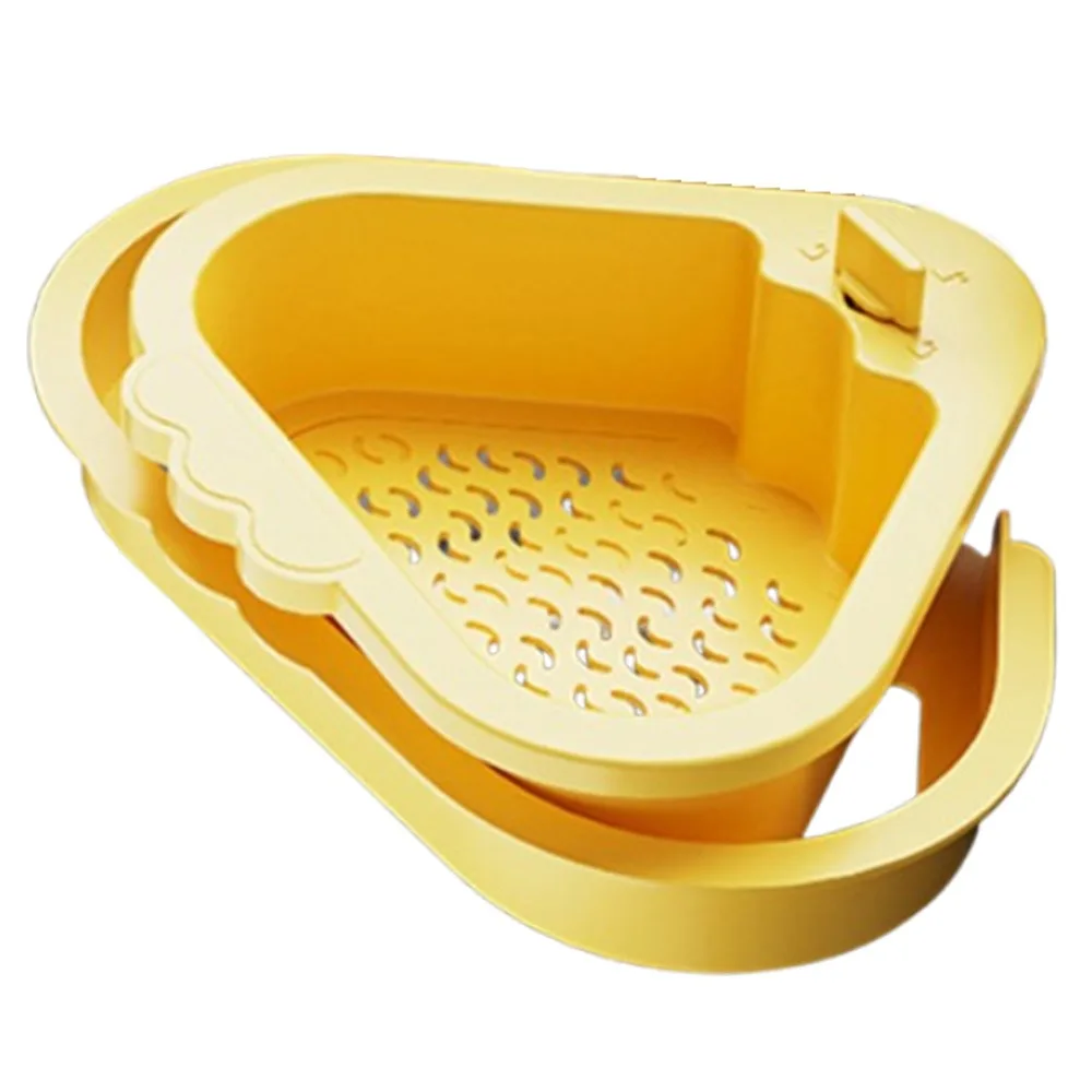 

2 в 1, корзина-сето для раковины, креативный треугольный кухонный фильтр для мусора, быстрый слив, самоочищающееся мыло, губка, полка для ванной комнаты