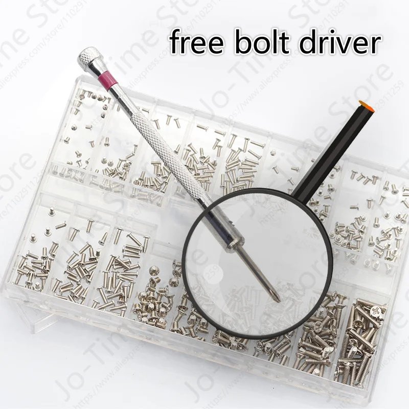 ~500pcs Watch-Repair Tool Watch Back Cover Screw Box Watch Maintenance Stainless Steel Screw Cross Small Screw Eyeglass Screw