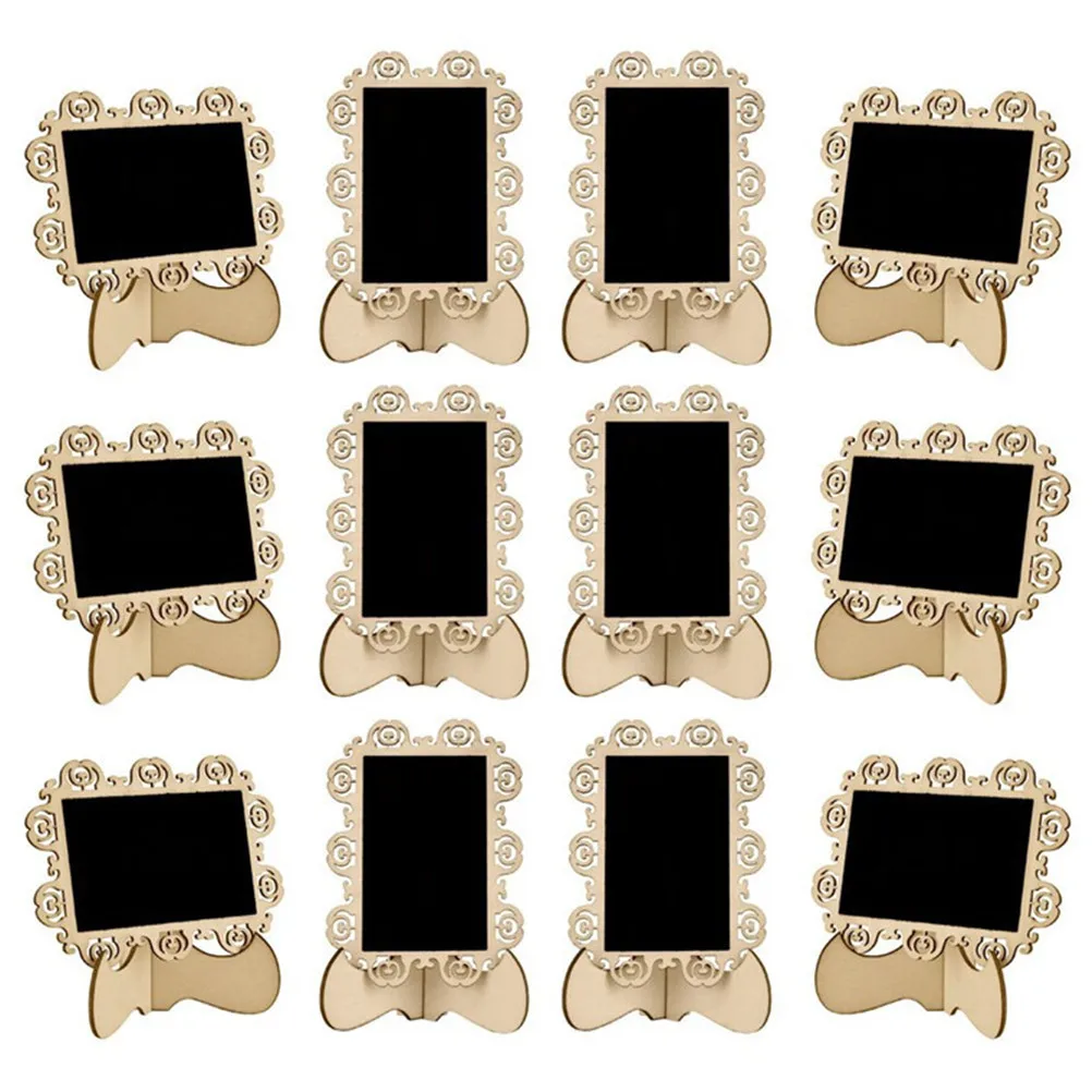 10Pcs Mini Blackboard Signs Table Number Holders Reusable Message Boards for Reception Events Office Home Family Notes