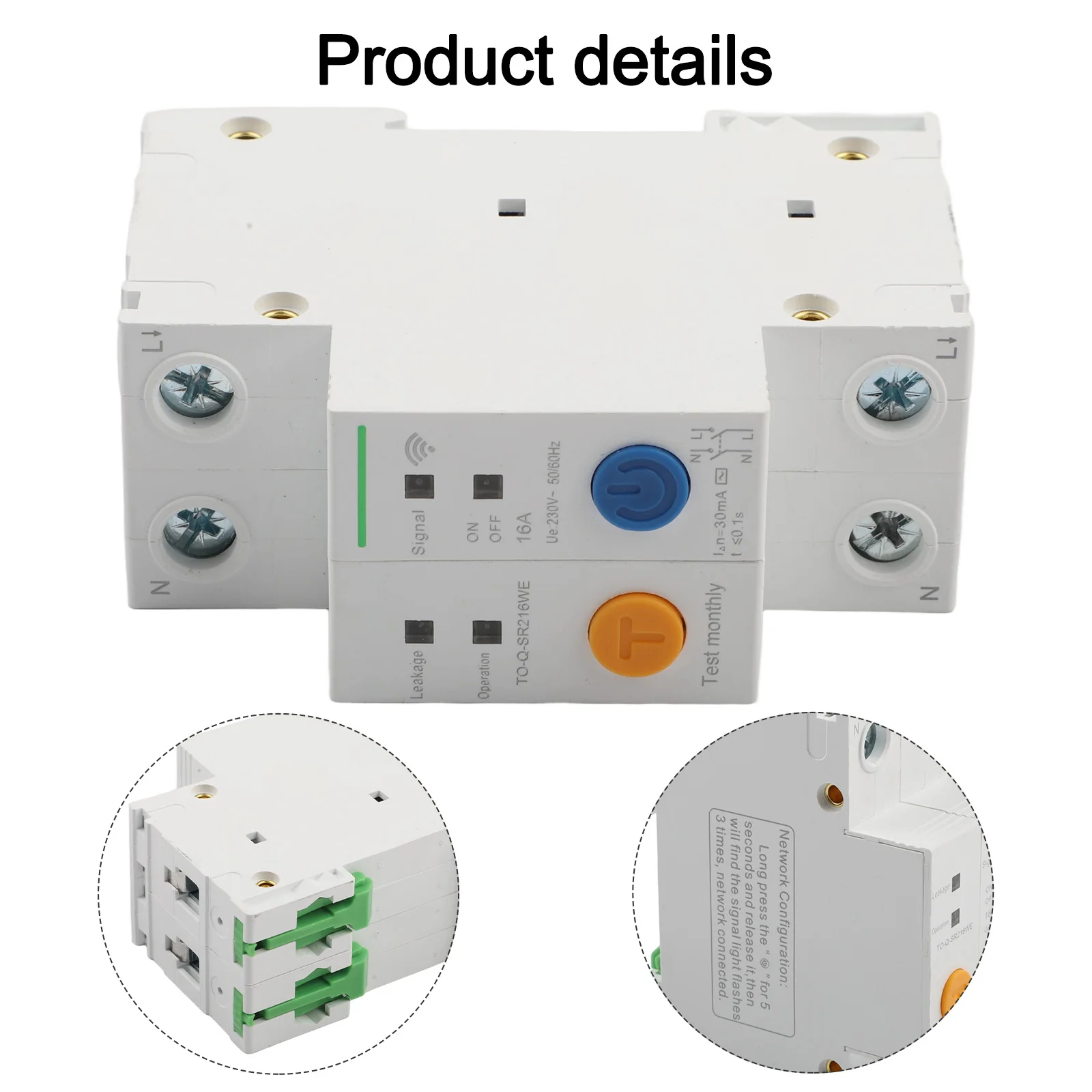 

Breaker WIFI Circuit Breaker Adjustable IEC 60898 IEC 60947 SR263WE 50Hz AC230V Leakage Protection Self-check 16A