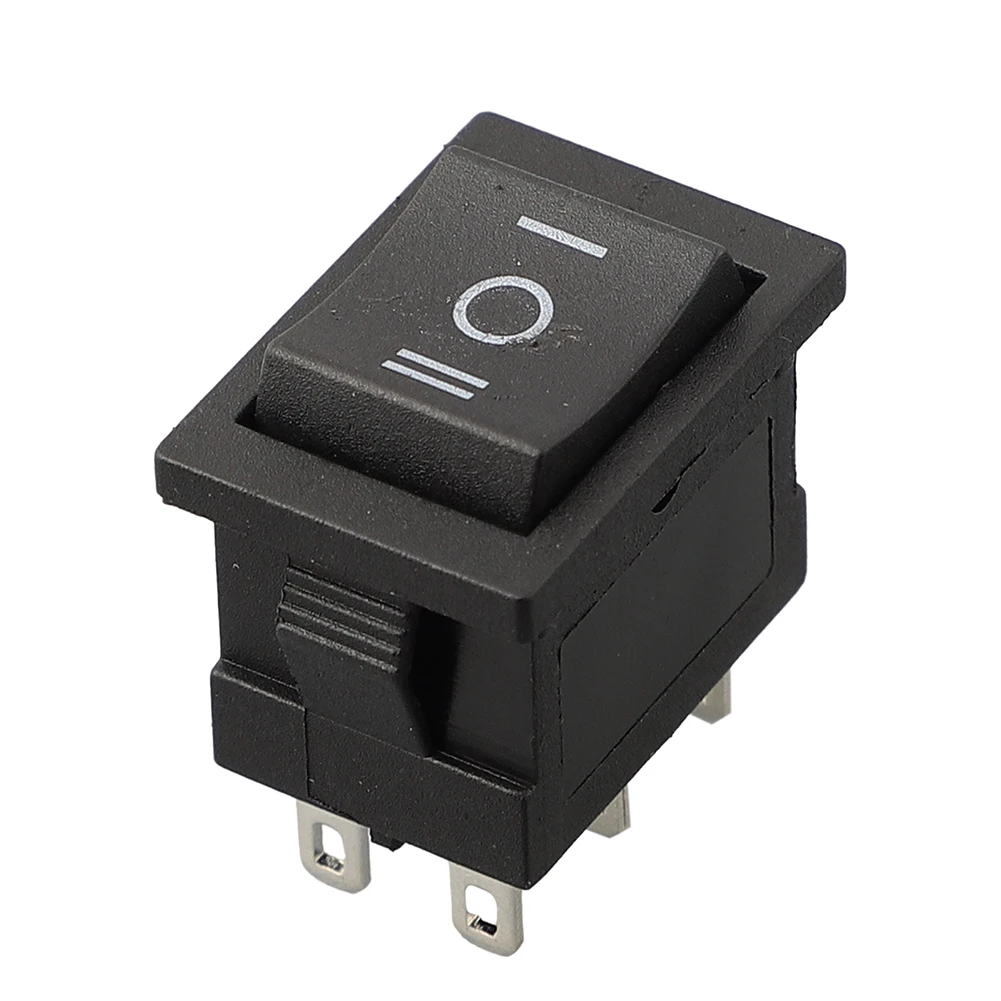 KCD1-106 DPDT 6PIN Black Mini Push Button Rocker Switch ON/OFF/ON Power Switches 6A/250V 10A/125V 15x21MM 15x21 6 Pin