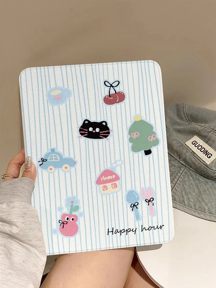 Cute Cat Tablet Case For iPad Pro 11 12.9 13 M4 2022 Case 9.7 10.2 5th 6th 7th 8th 9th 10th Generation case Air 3 4 5 6 Cover