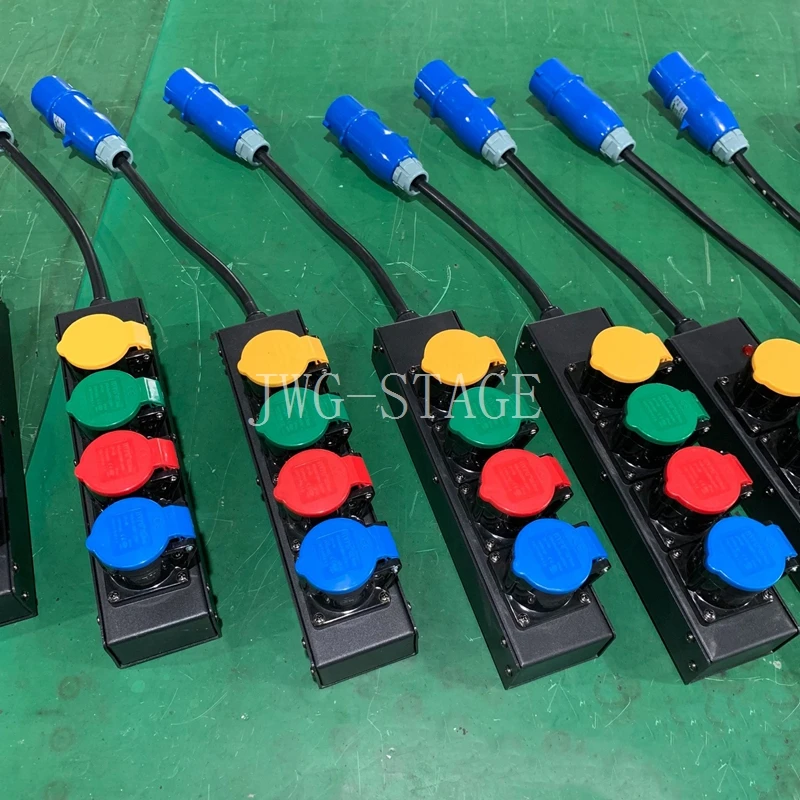 16A 1 to 4 Split Power Junction Box Lighting Power Box Stage Lights Audio Power Supply