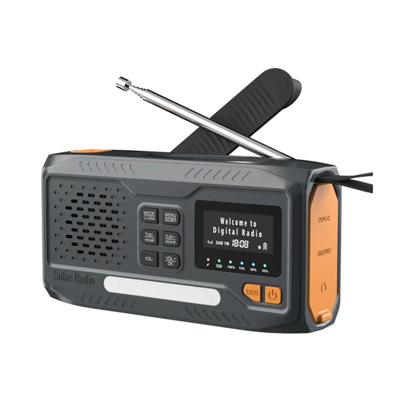 

/FM Bluetooth Radio Portable Solar Radio Receiver Emergency Radio Outdoor Hand Crank Radio with LED Flashlight/SOS