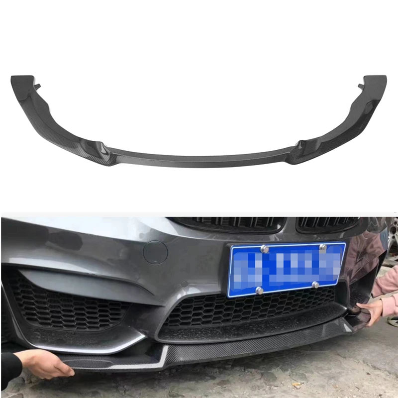 CS Style Carbon Fiber Front Bumper Lip For BMW Car Tuning Styling Modification 2014-2018 F80 M3 F82 M4 Car Carbon Fiber Bumpers