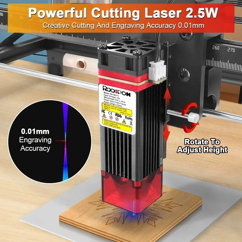 LJGDKJ-Z6-2.5W 7.0W Máquina de gravação a laser 300X300mm ares de trabalho 110-240V Escultura off-line 0,01mm Chipset de 32 bits Touch creen