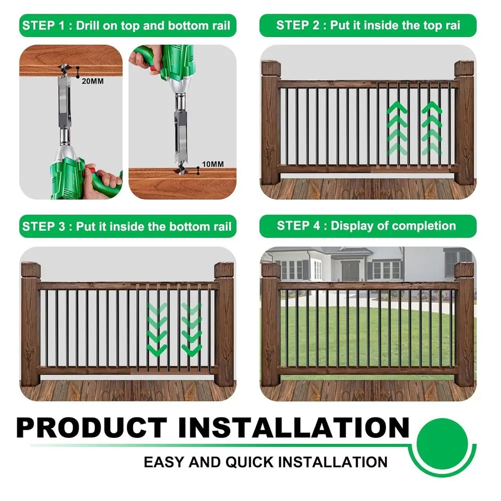 36-Inch Black Aluminum Square Deck Balusters, 3/4 Thick, 60 Pack for Railing and Staircase Support