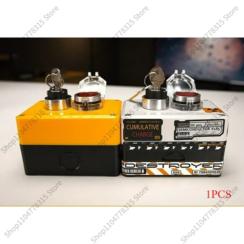 For Desktop External Power Switch Button,Wired Dual‑button PC On‑off Reset Switch,Computer Case Modification Accessory