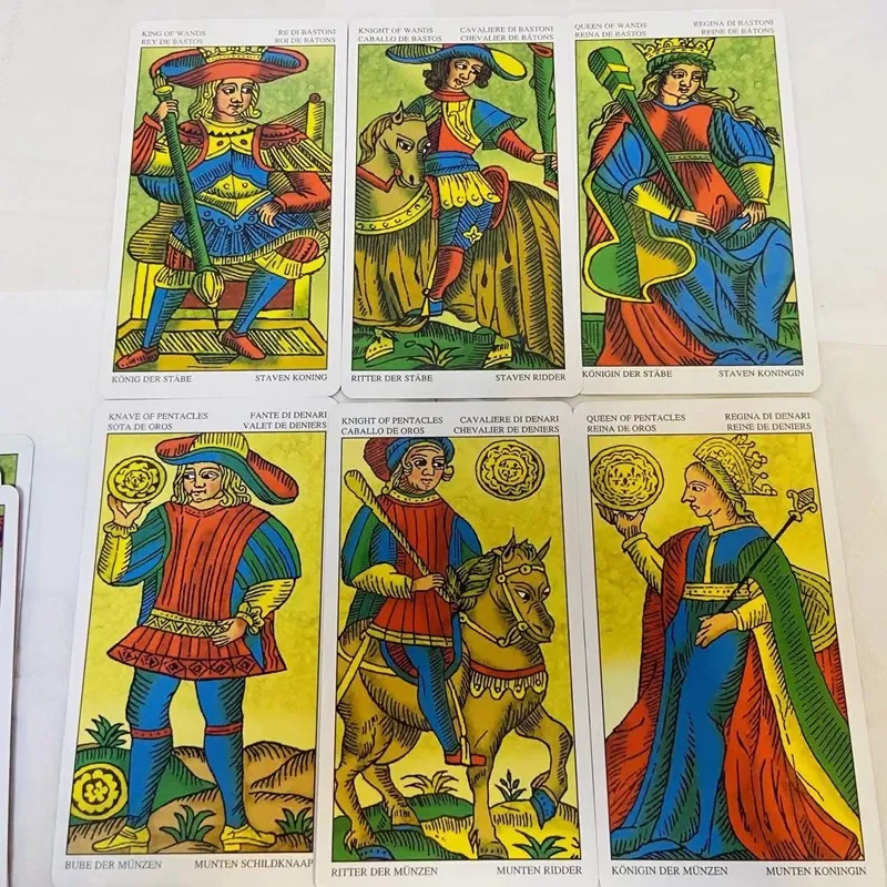 Universal Tarot of Marseille Tarot Deck 78 Cards English Version Fate Divination Tarot Cards with Guidance Manual Board Games