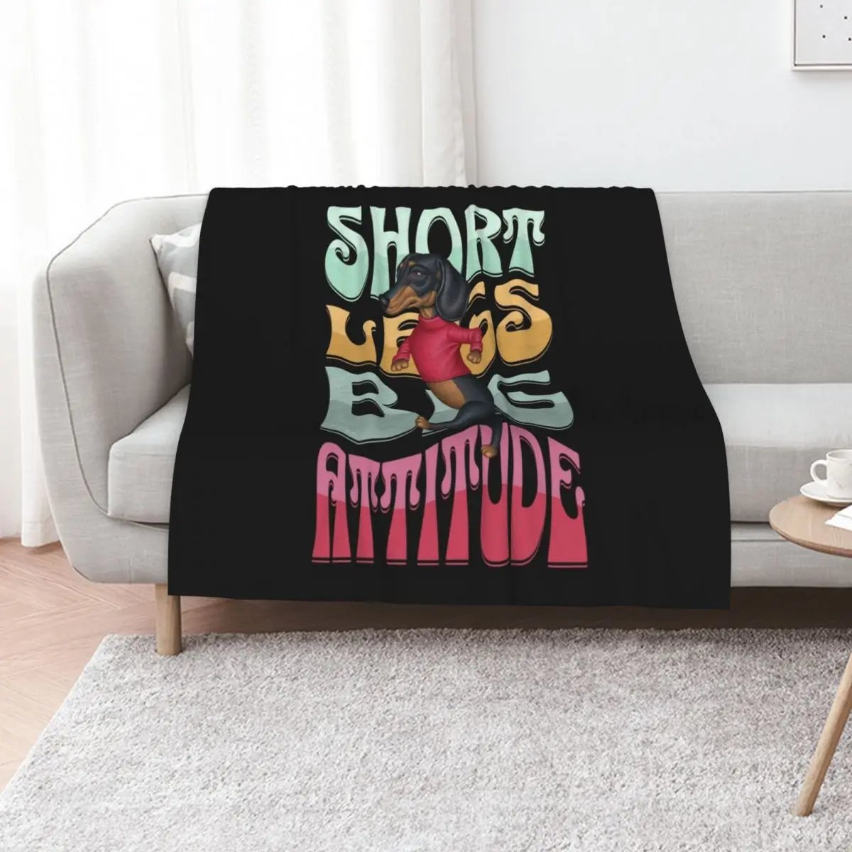 

Dachshund Short Legs Big Attitude Throw Blanket heavy to sleep Flannel Fabric manga Extra Large Throw Blankets