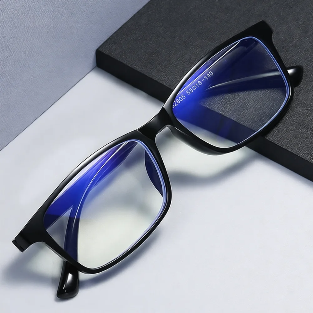 Durable Reading Glasses Anti Blue Ray Resin Lens Readers Comfortable Square Frame Spectacles For Computer And Daily Use