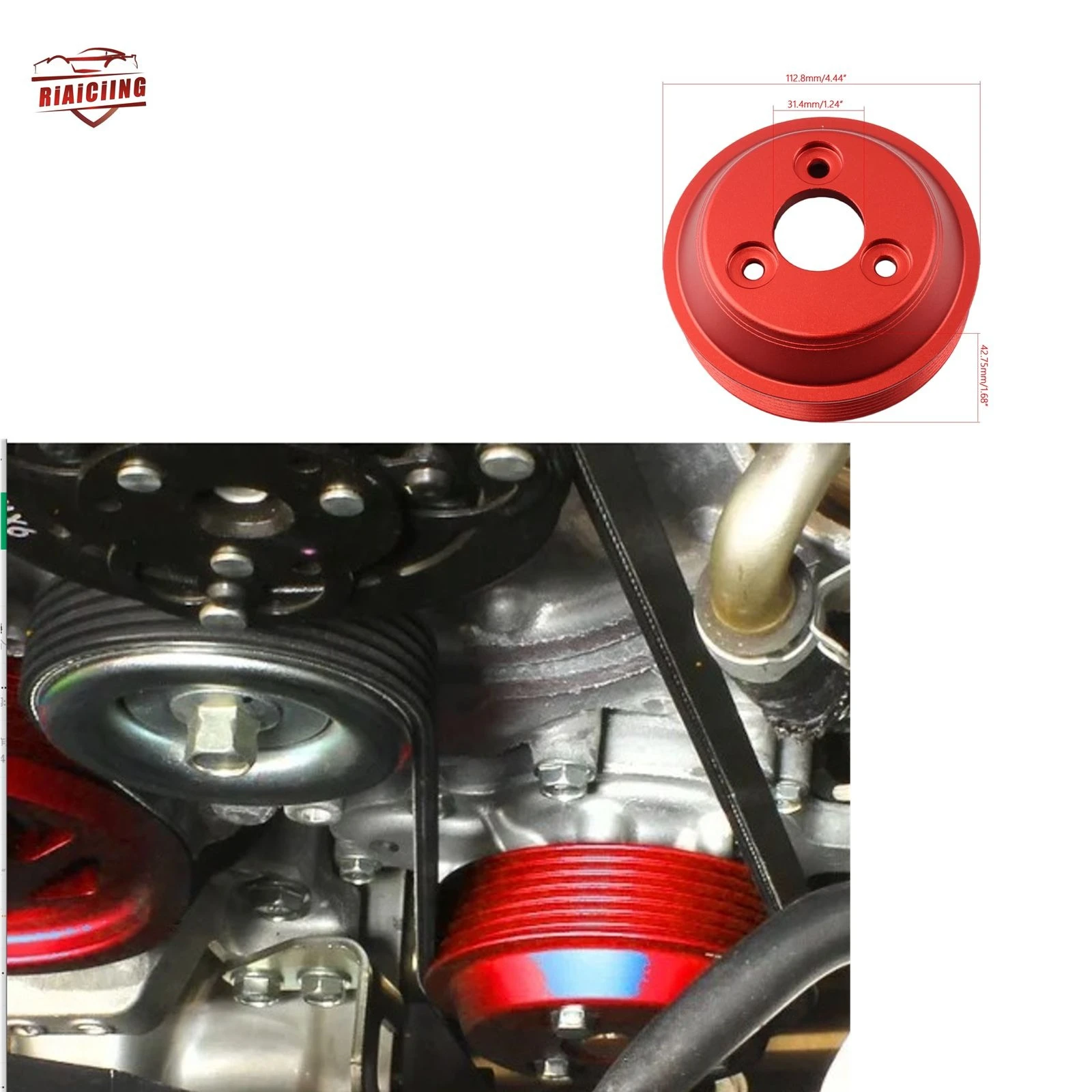 

Performance Lightweight Billet Aluminum Water Pump Pulley for Subaru BRZ ZD8 Toyota GR86 ZN8