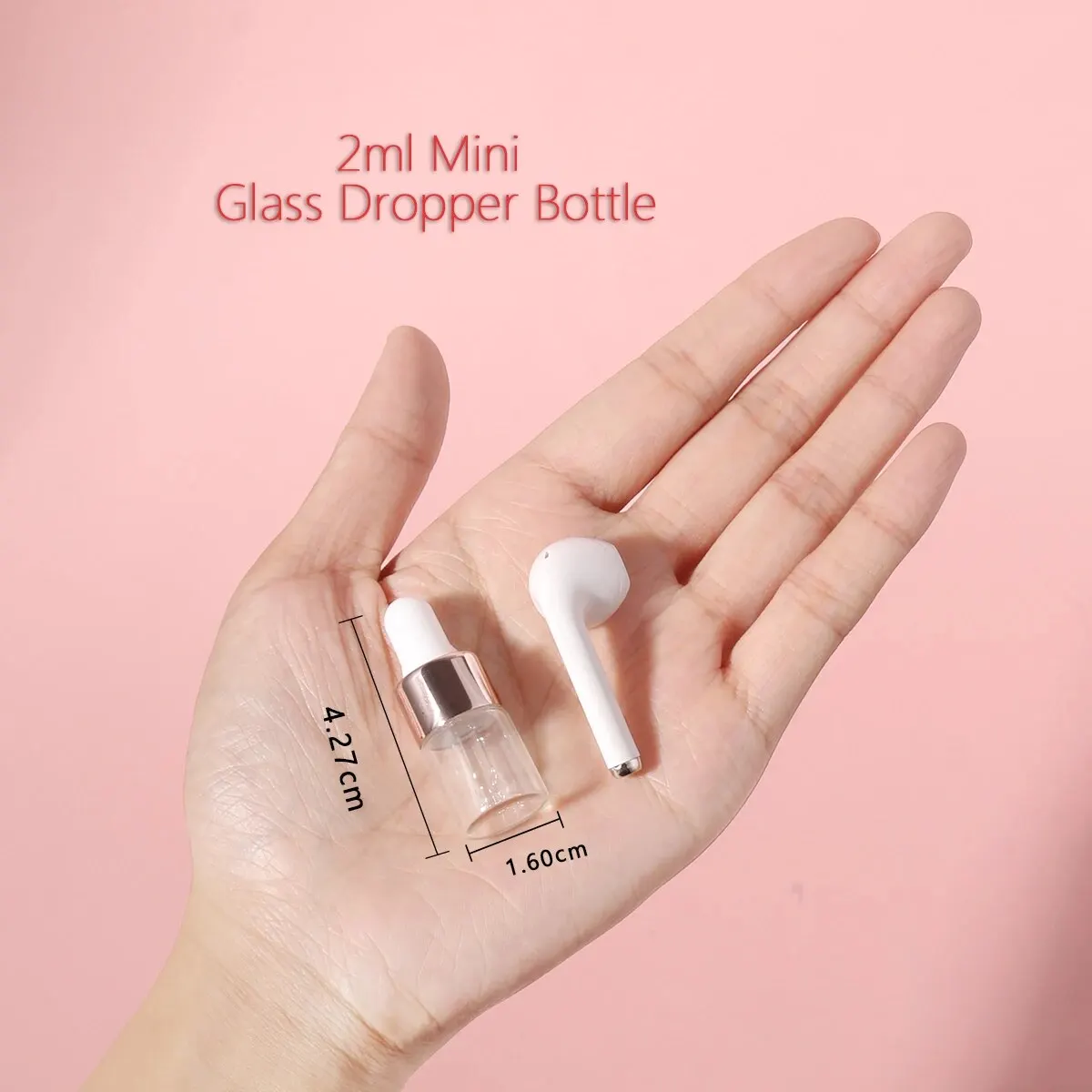 10/20pcs 1/2/3/5mlローズゴールドガラスドロッパーボトルセット