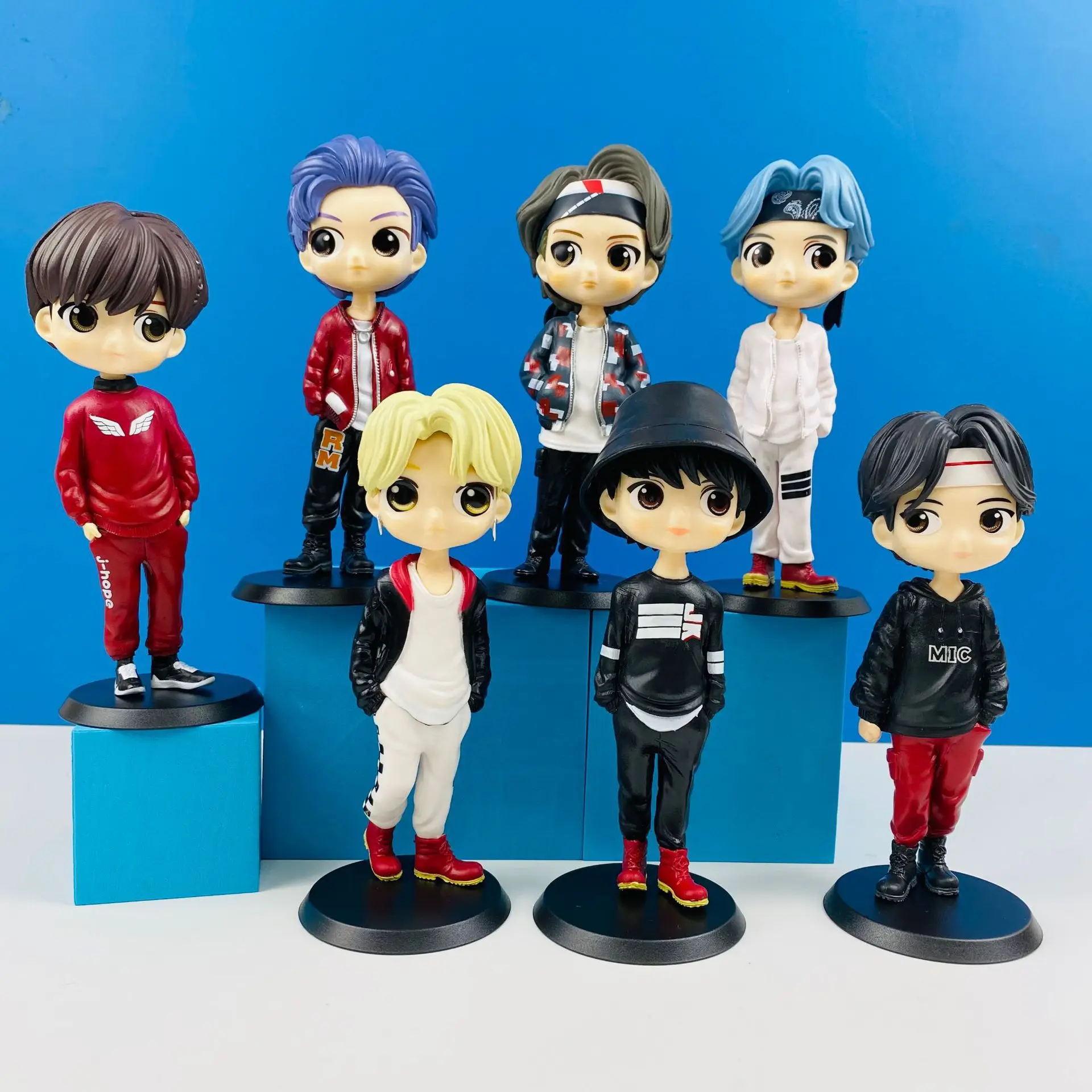 Figuras de acción de Bangtan Boys Group para niños, modelos de muñecos de juguete, Rm Jin Suga Jhope Jimin V Jungkook, regalo del ejército, 7 unidades