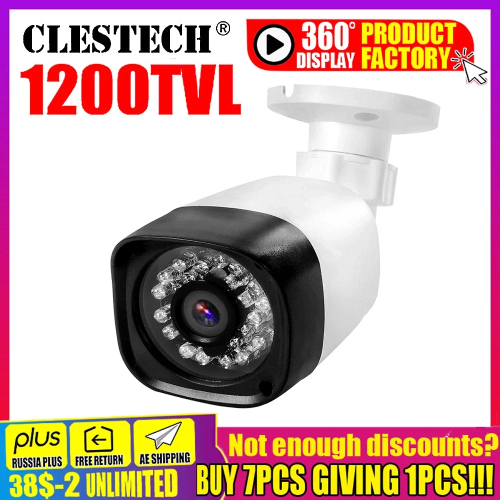 

Cmos 1200TVL hd CCtv Camera Security Surveillance Video in/Outdoor Waterproof IP66 CVBS 960h Analog infrared Night Vision For TV