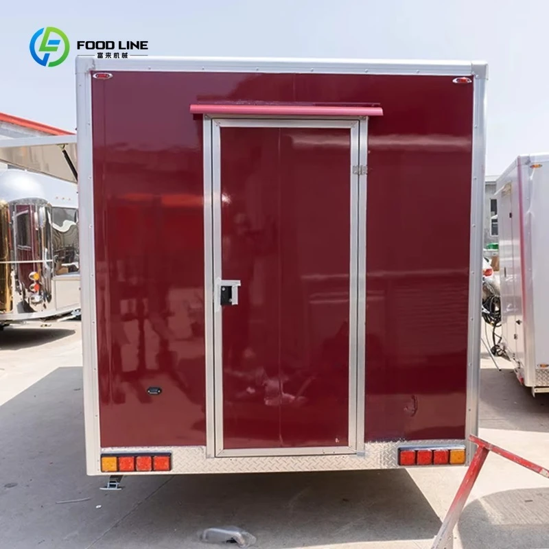 Camión de comida móvil, Pizza, café, barbacoa, comida rápida, remolque callejero con equipo de cocina, estándar de EE. UU.