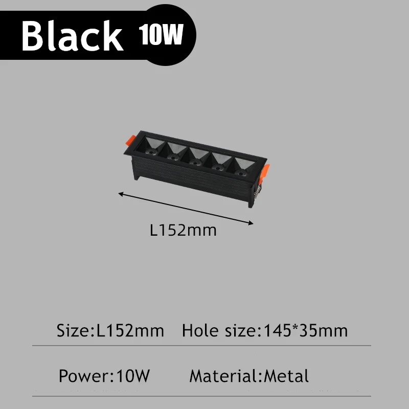 Nieuwe LED lijn Downlight Verzonken Rechthoek Grille Plafondlamp 10W 20W 30W AC85 ~ 265V LED Spot Light Voor Thuis Winkel Decor Living