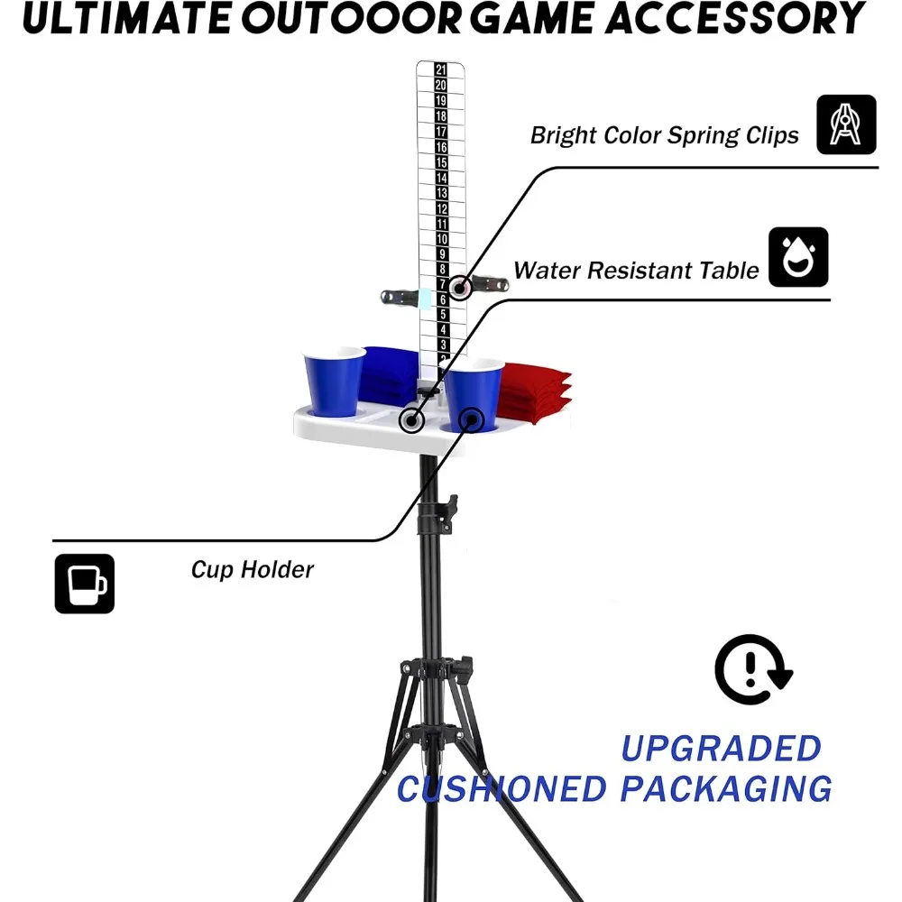

Cornhole Scoreboard 2 Sets Cornhole Score Keeper with Drink Holder Corn Hole Game Accessories for Outside, Yard Game