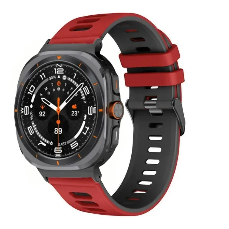 Two-tone Soft Silicone Strap For Samsung Galaxy Watch Ultra 47mm Breathable Wristband For Samsung Galaxy Watch Ultra Accessories