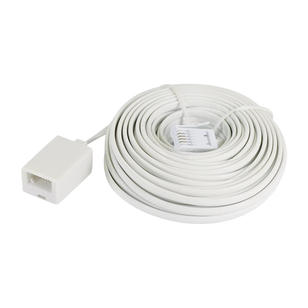 Fil de guidage de téléphone britannique modulaire, câble blanc arc-en-ciel, ligne d'extension, accessoires, 5m, 6P4C