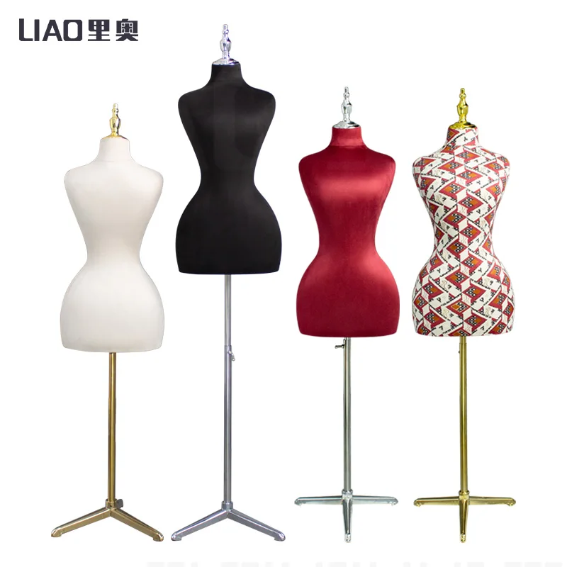 velvet fabric large-size big chest half body Mannequin for women\'s clothing Window Display Stand Commercial Model Props