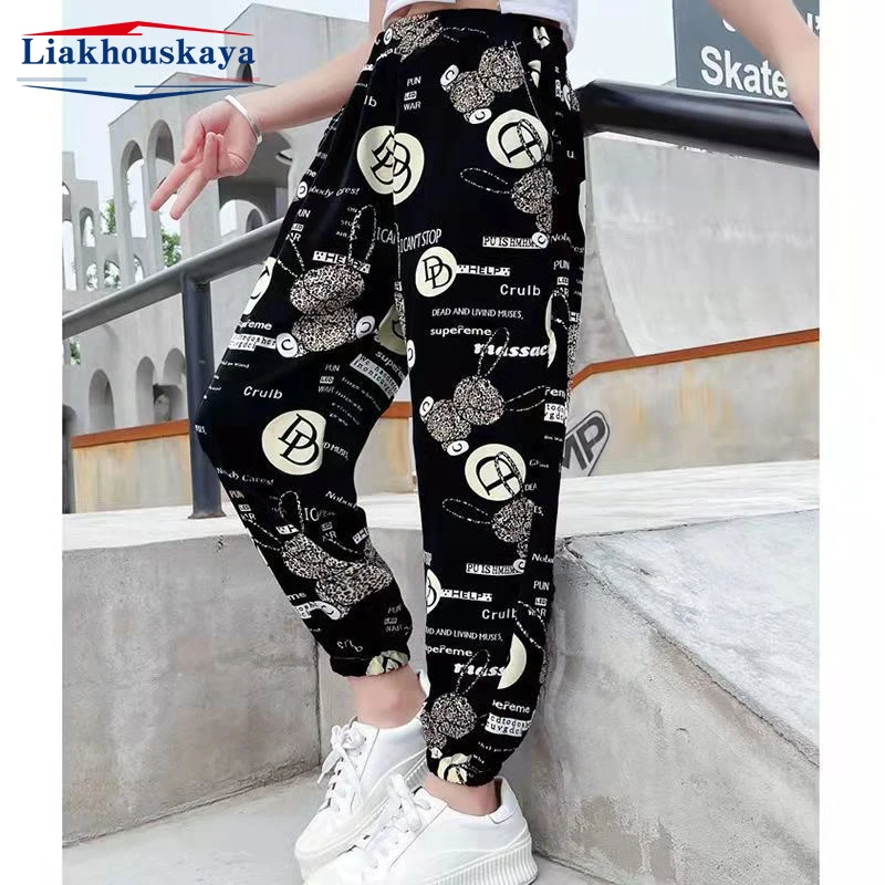 Kids Summer Pants Korea Style 2023 Boys Girls Cotton Harem Baggy Sport Clothes Children Bloomers Trousers Breathable 90-140cm